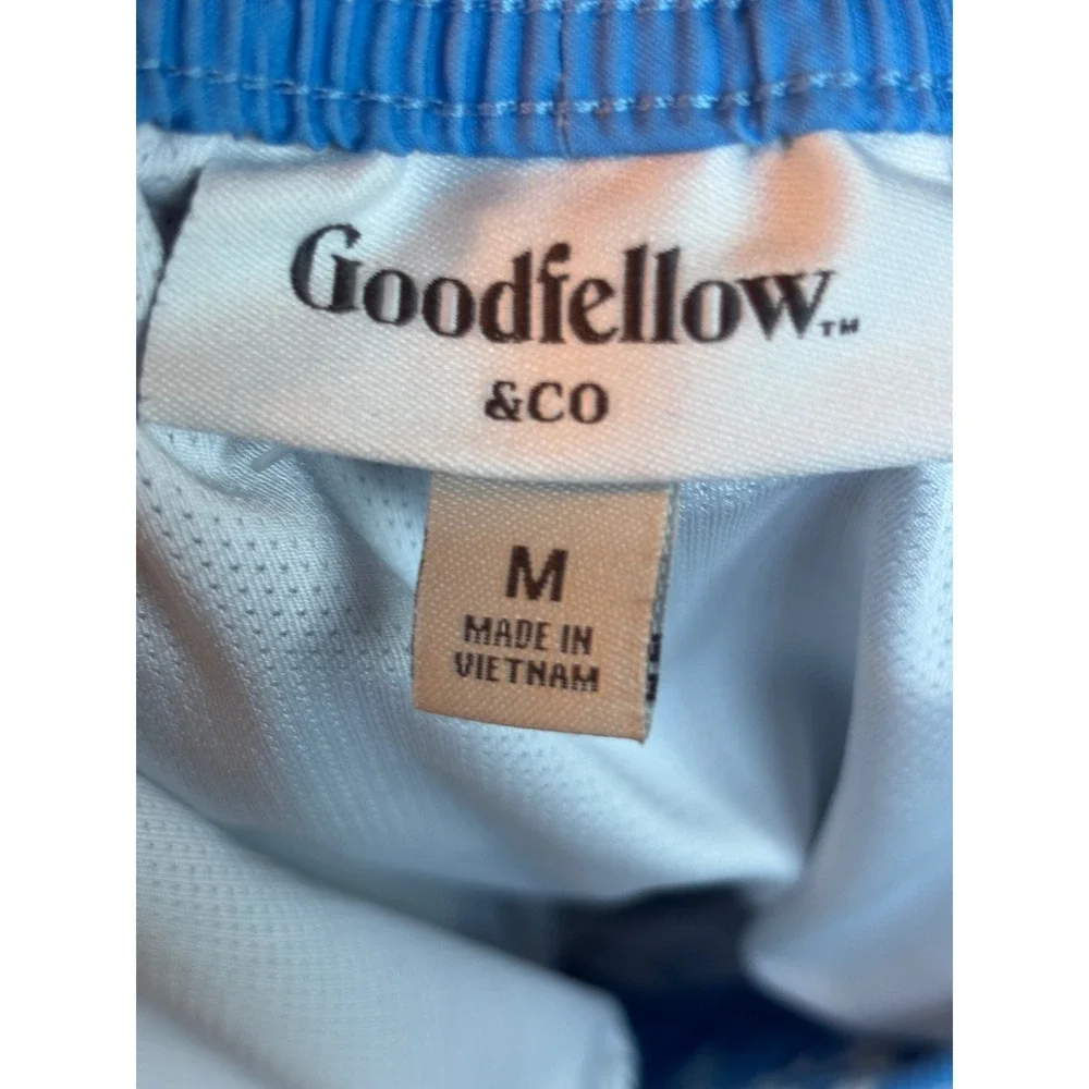 Goodfellow & Co Mens Light Blue Graphic Print Swim Trunks Size Medium M